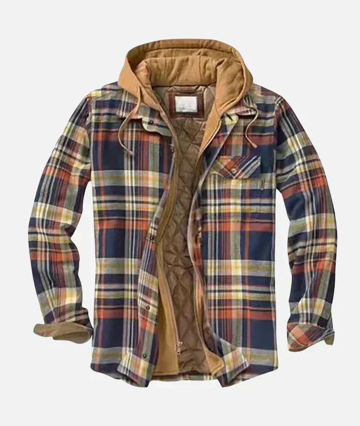 Veste Chemise À Carreaux En Flanelle Pour Homme Avec Capuche Doublée Zip Et Boutons Décontractée Pour L Hiver