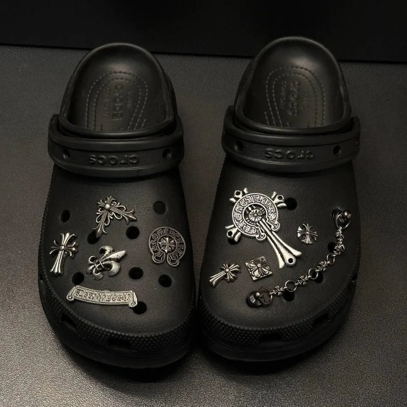 Lot De Charms Pour Crocs Accents Métalliques Emblèmes Pour Mélanger Et Assortir Compatibles Avec Tous Les Trous