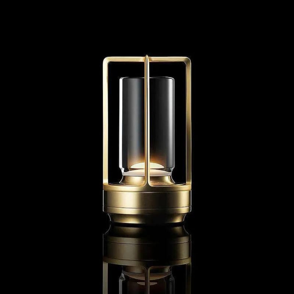 Lanterne De Table Au Cadre Métallique Nordique Avec Cage En Verre Pour Lumière Ambiante