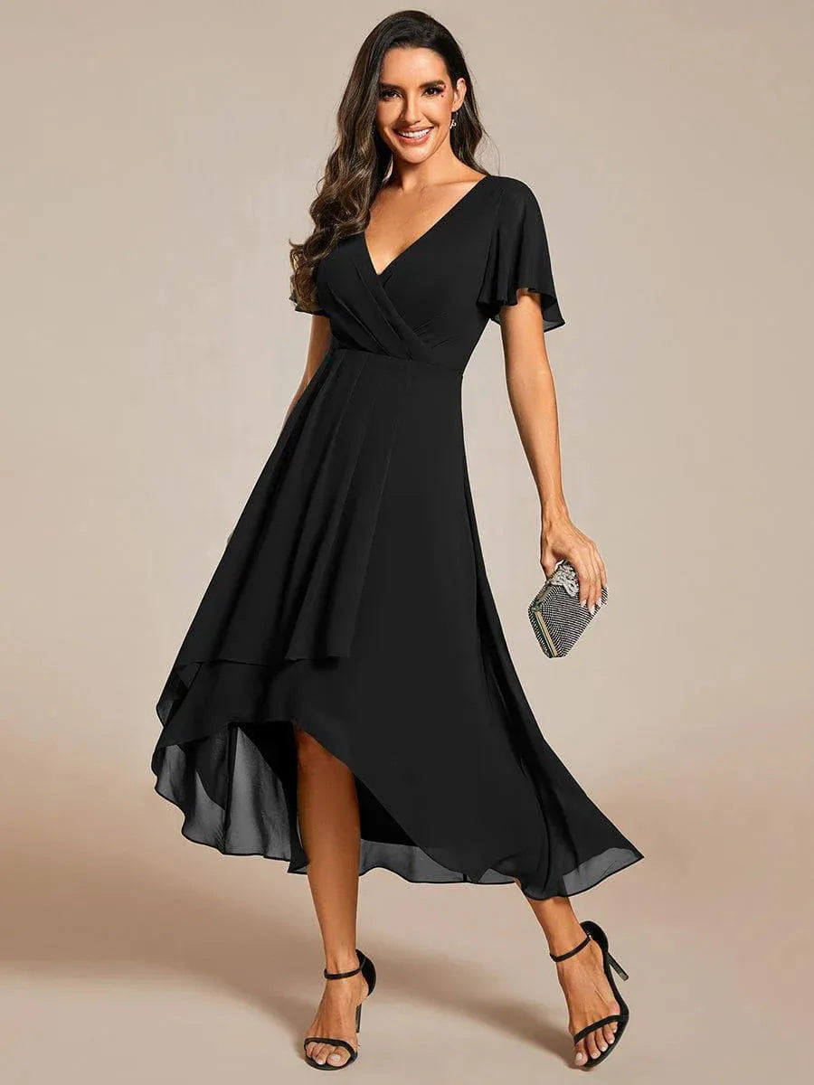 Robe Morgan en Mousseline de Soie à Tombé Aérien Pour Mariages et Soirées Amawinc