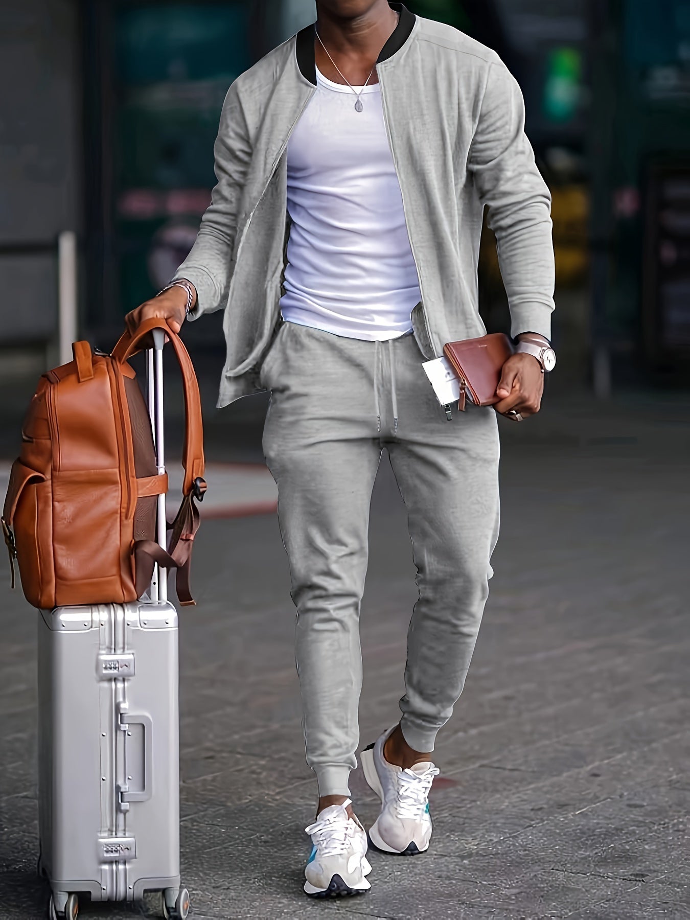 Evan Survêtement Homme Décontracté Pour Voyage Avec Veste Zippée Amawinc Confort Moderne Et Style