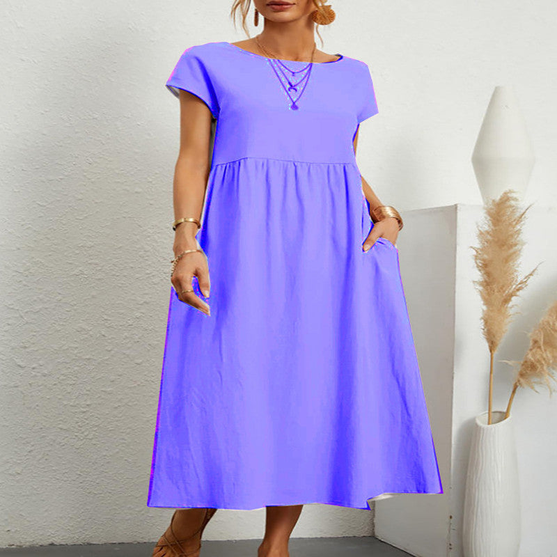 Baumwoll-Leinen Kleid von Fudus, ärmellos, mit Taschen