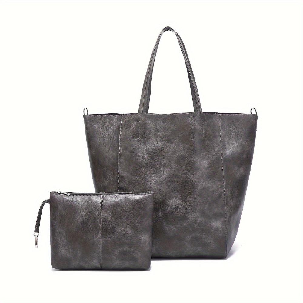 Amawinc Heather Sac Tote En Cuir Végan Avec Pochette Amovible Et Design Spacieux Pour Toutes Saisons