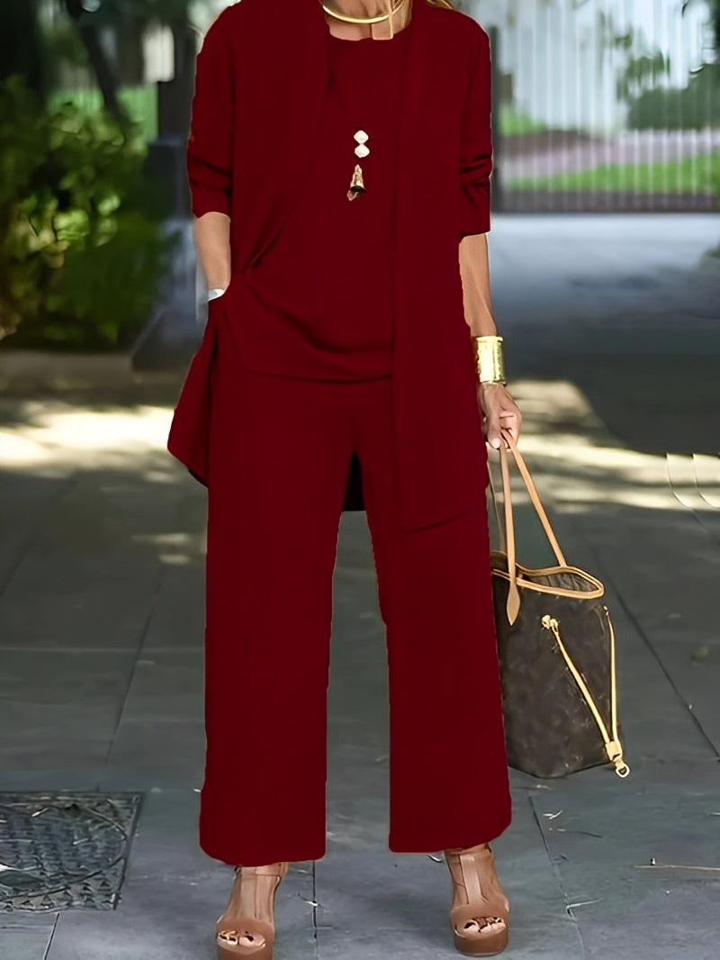 Damen-Clematis Set: lässiger Dreiteiler