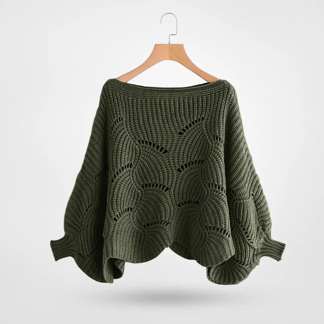 Damen-Strickpullover mit Puffärmeln, kurz geschnitten
