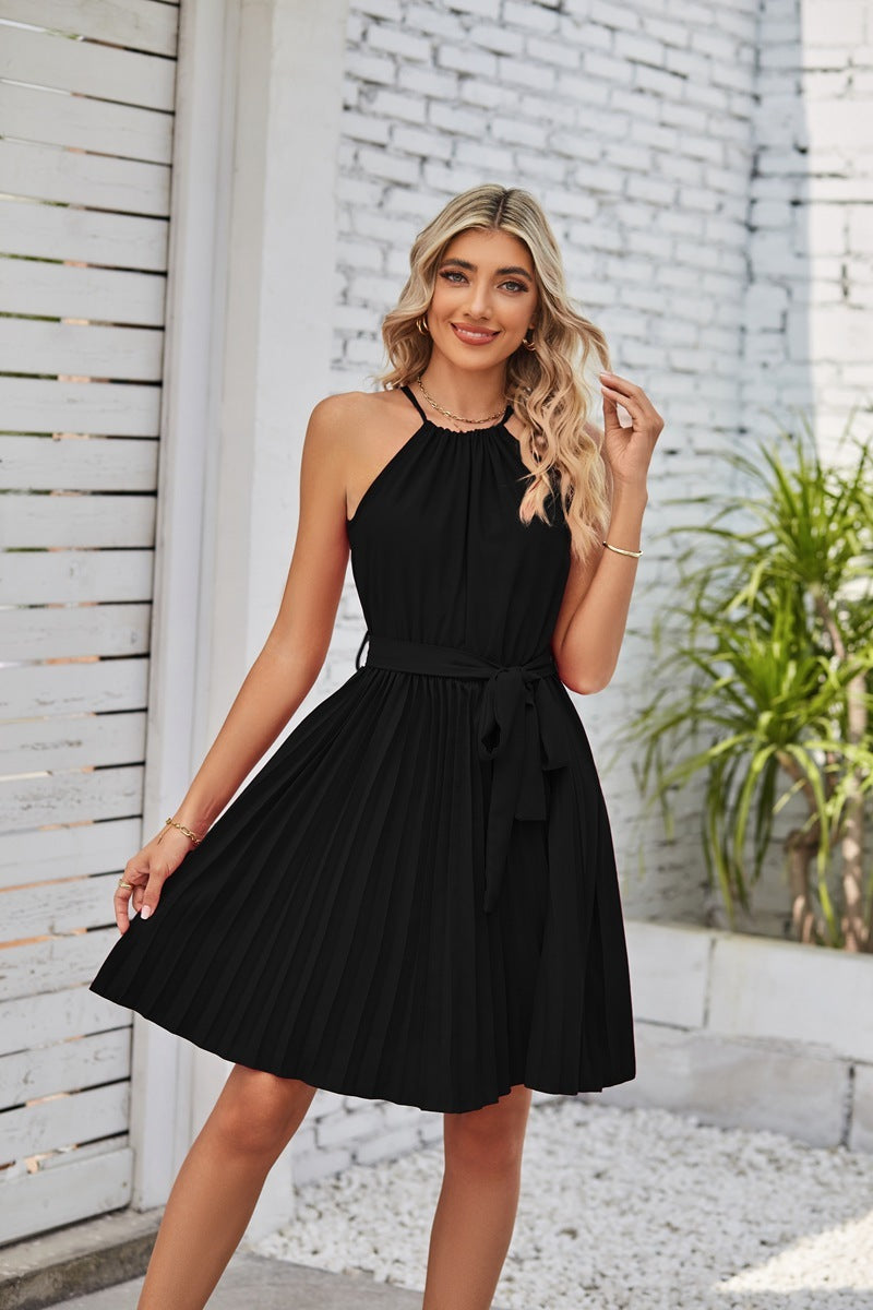 Damen Sommerkleid ohne Ärmel mit Faltenrock von Fudus