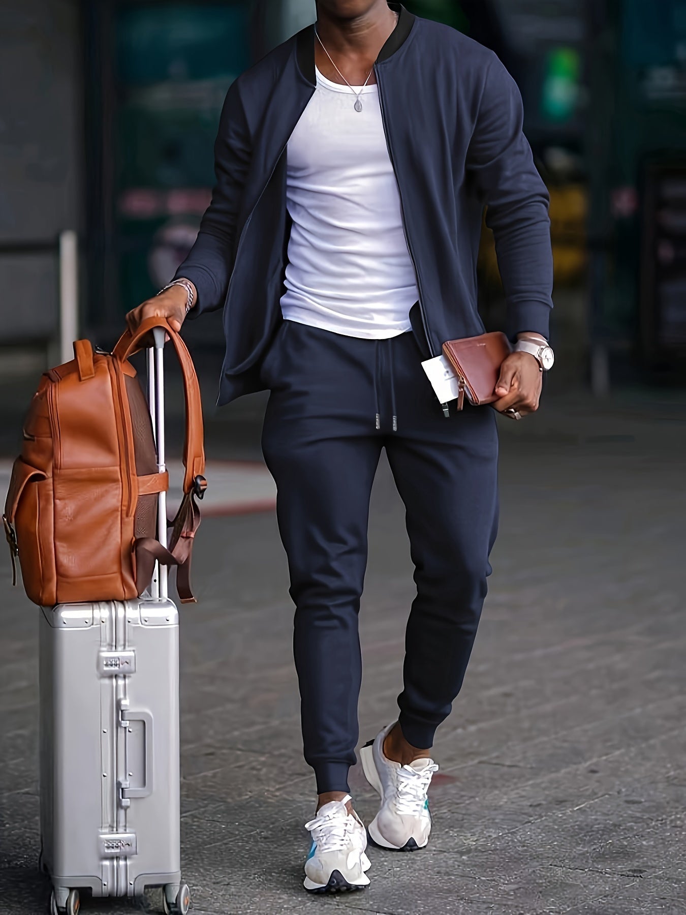 Evan Survêtement Homme Décontracté Pour Voyage Avec Veste Zippée Amawinc Confort Moderne Et Style