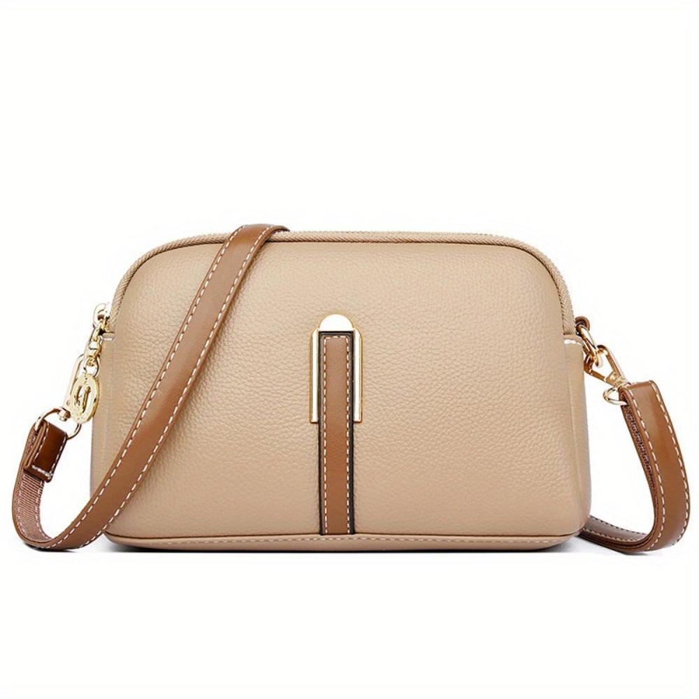 Amawinc Sac Bandoulière Vegan Compact Pour Quotidien Élégance Durable Sangle Réglable Fermeture Éclair Or
