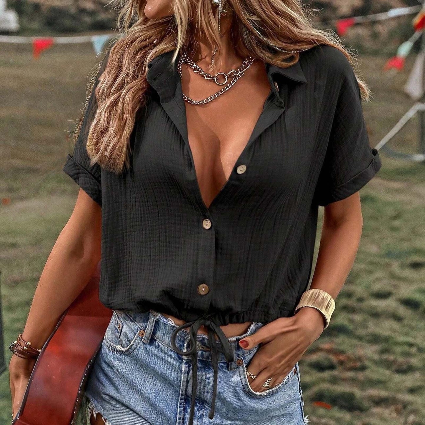 Damen-Hemd Kira mit kurzen Ärmeln