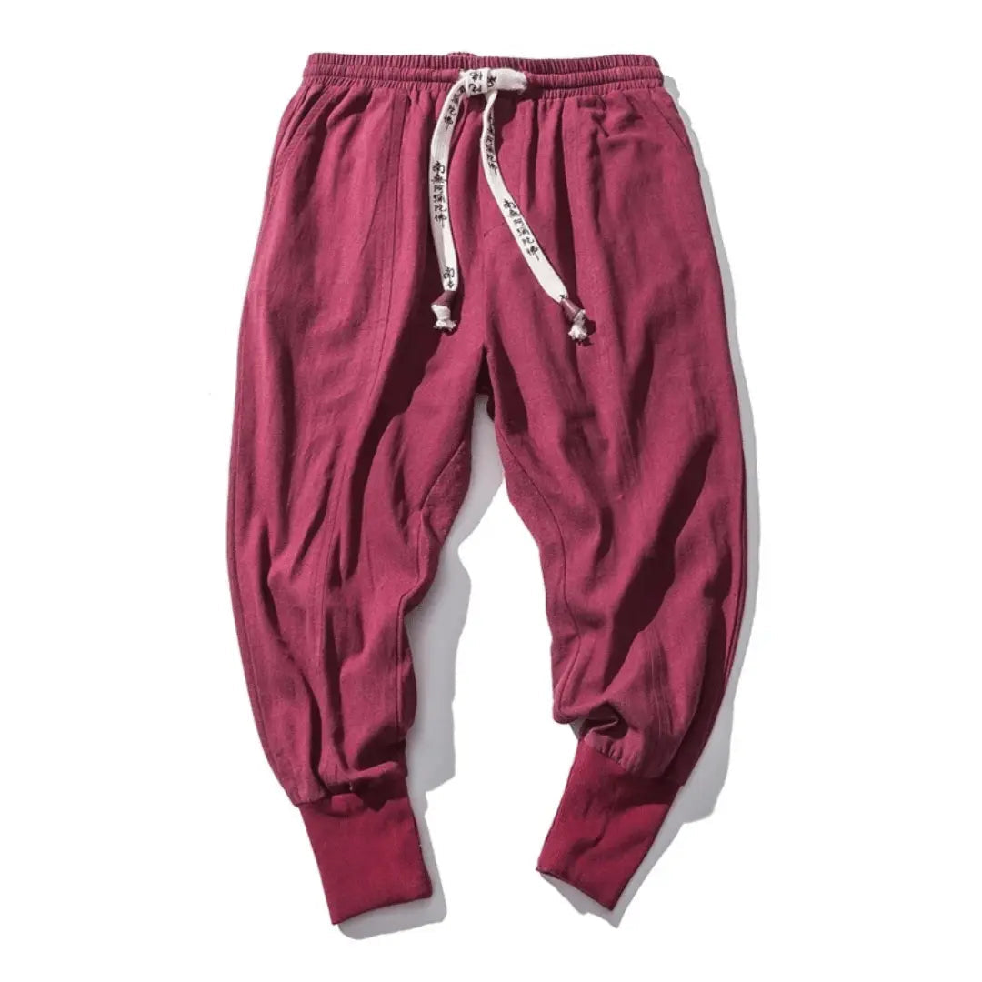 Pantalon Kenji Style Japonais Ample à Cordon de Serrage Mélange Coton Premium pour Streetwear Quotidien