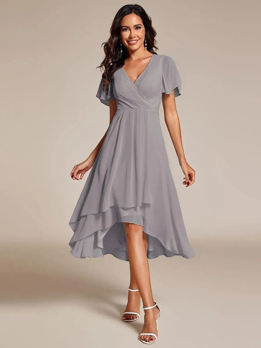 Robe Morgan en Mousseline de Soie à Tombé Aérien Pour Mariages et Soirées Amawinc