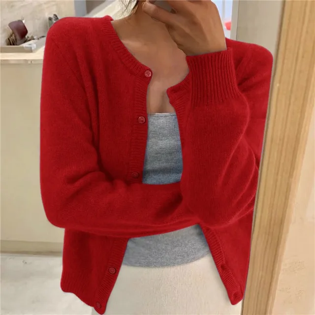 Cardigan Boutonné Pour Femmes D'Hiver À Manches Longues En Maille Décontractée Erica