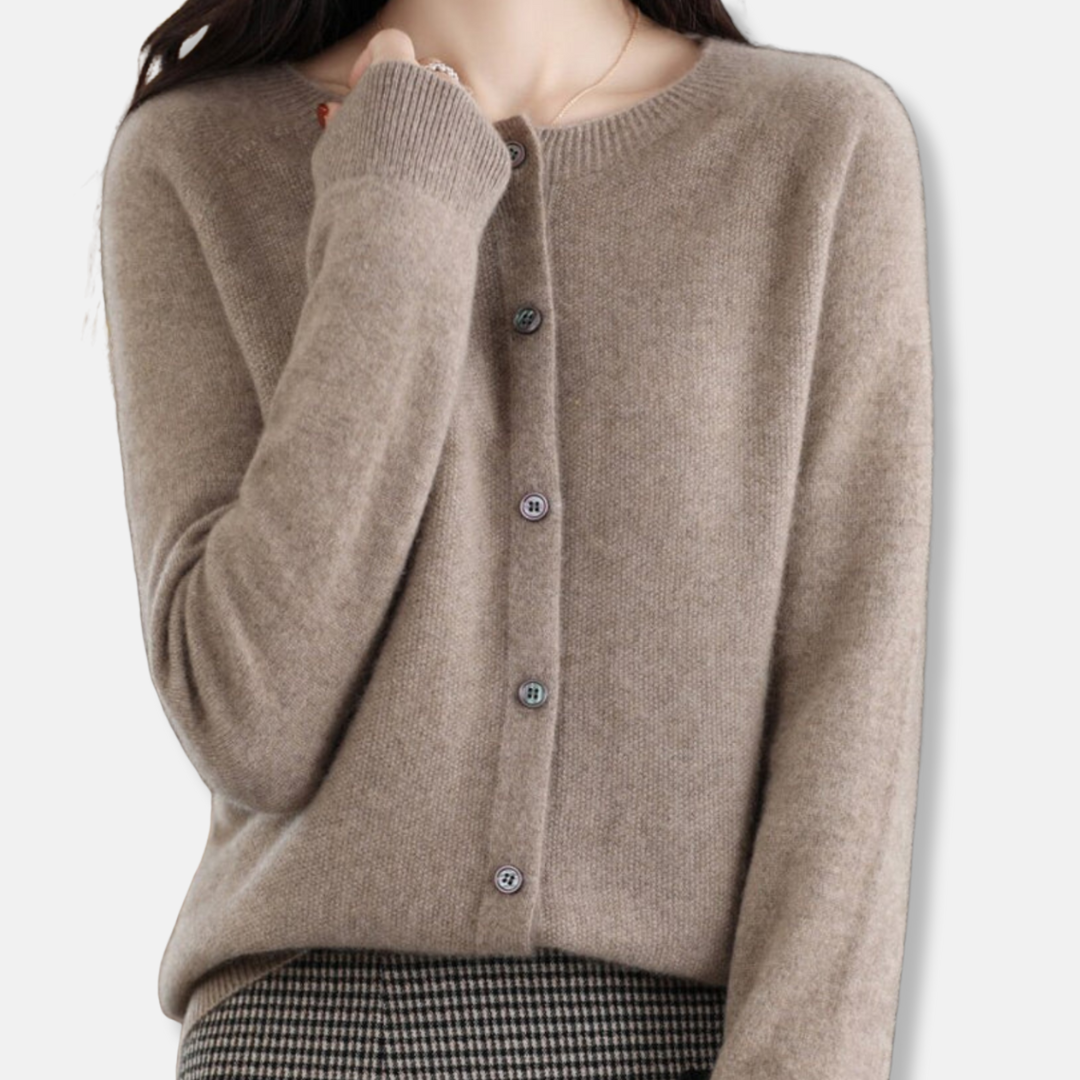 Isla Cardigan Regular Fit en Mérinos à Boutons Devant Maille côtelée pour Femme Chic