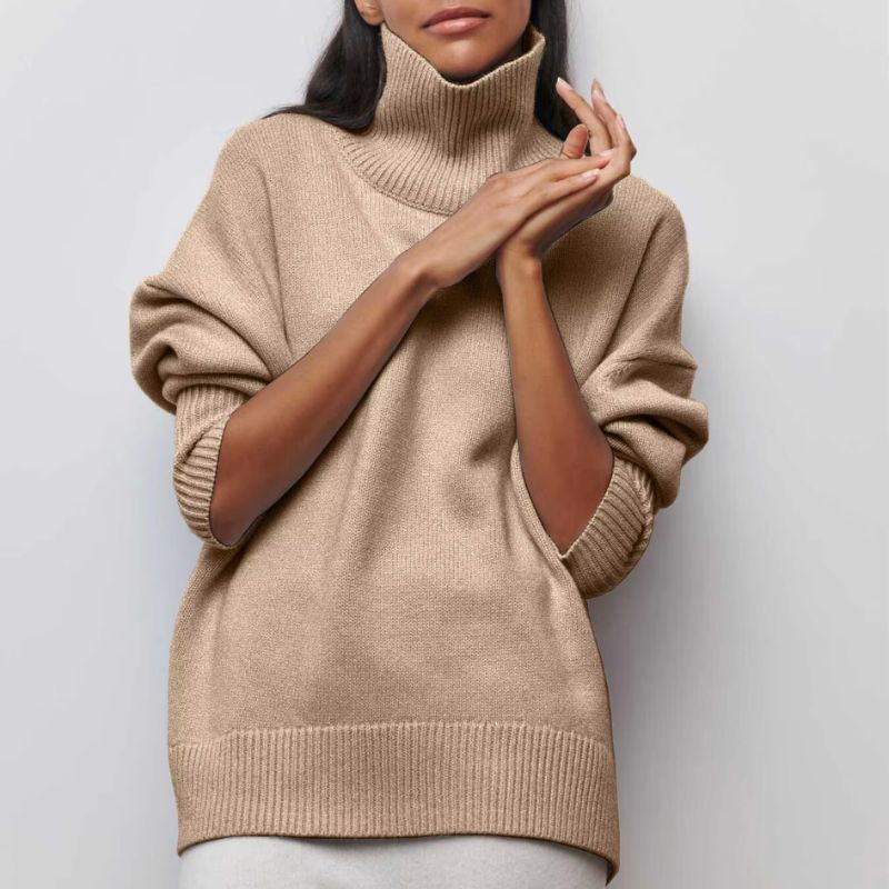 Montavi Pull En Maille Oversize Col Roulé Chaud Confortable Pour Détente Et Couches