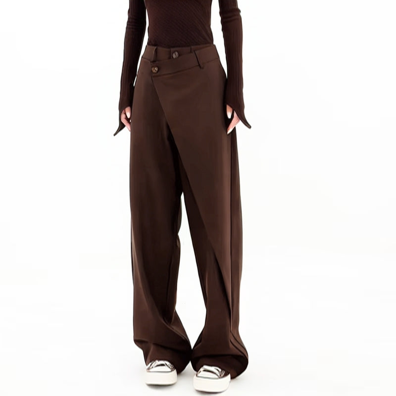 Pantalon Vastrel Wrap À Lignes Architecturales Et Drapé Asymétrique À Jambe Large Pour Style Urbain