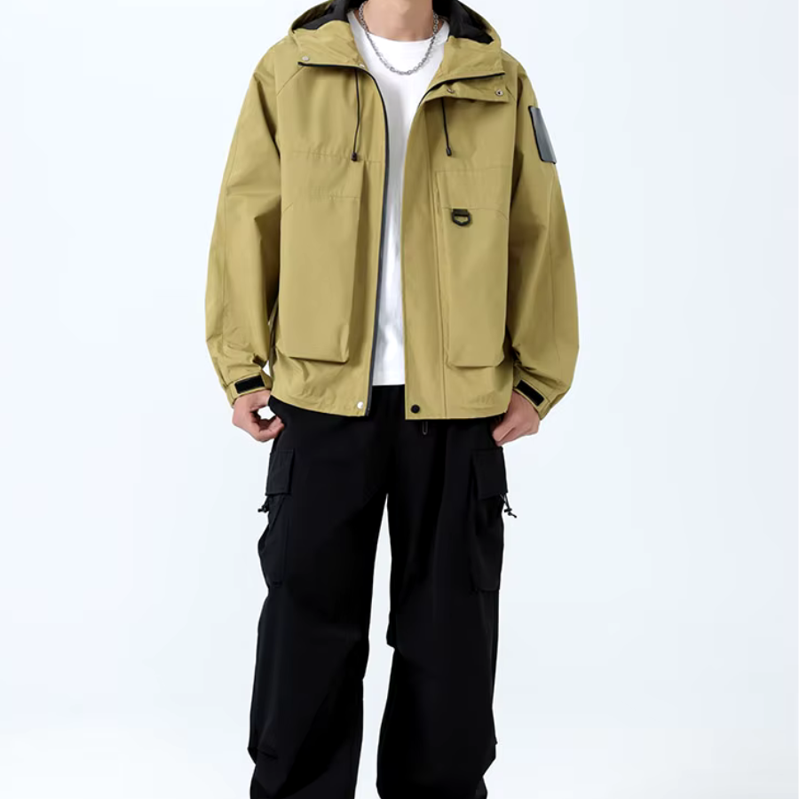 Veste À Capuche Rider Amawinc Pour Homme Imperméable Et Coupe Vent Oversize Avec Capuche Ajustable Poches Utilitaires