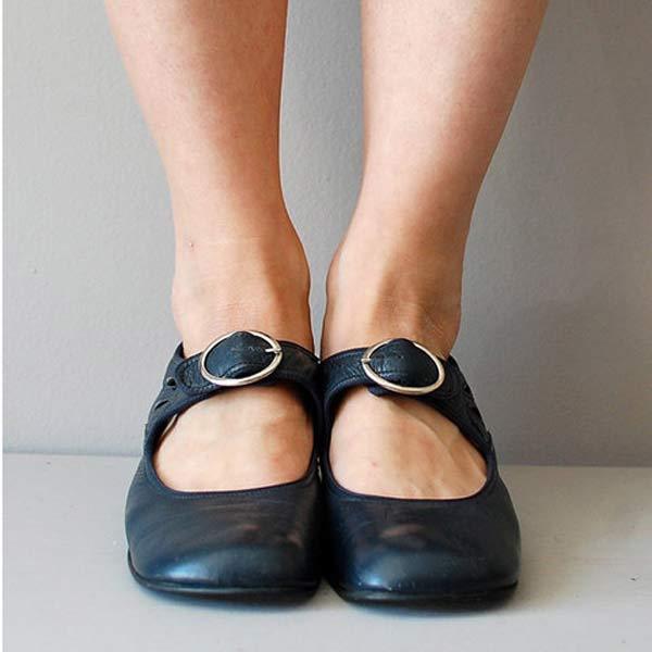 Amey - Runde Vintage-Schuhe