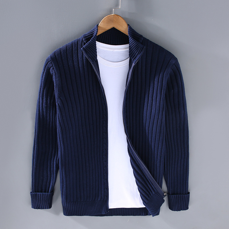 Veste Cardigan Tricoté Homme Avec Zip Chaud Confortable Et Élégant Pour L Hiver Classique