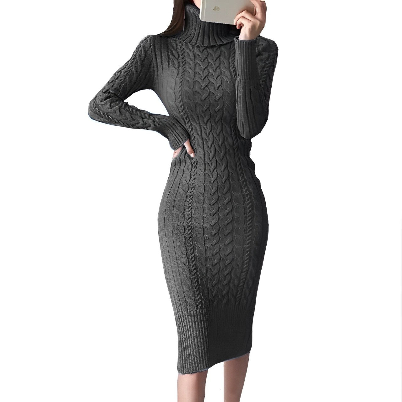 Daniella: Figurbetontes Strickkleid im Wickeldesign
