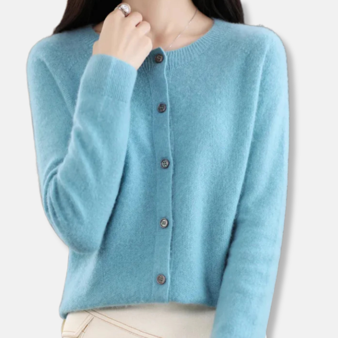 Isla Cardigan Regular Fit en Mérinos à Boutons Devant Maille côtelée pour Femme Chic