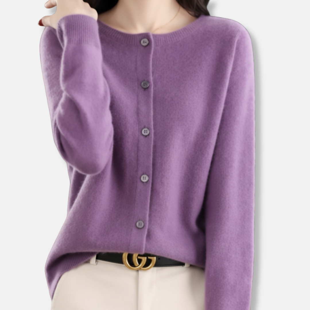 Isla Cardigan Regular Fit en Mérinos à Boutons Devant Maille côtelée pour Femme Chic