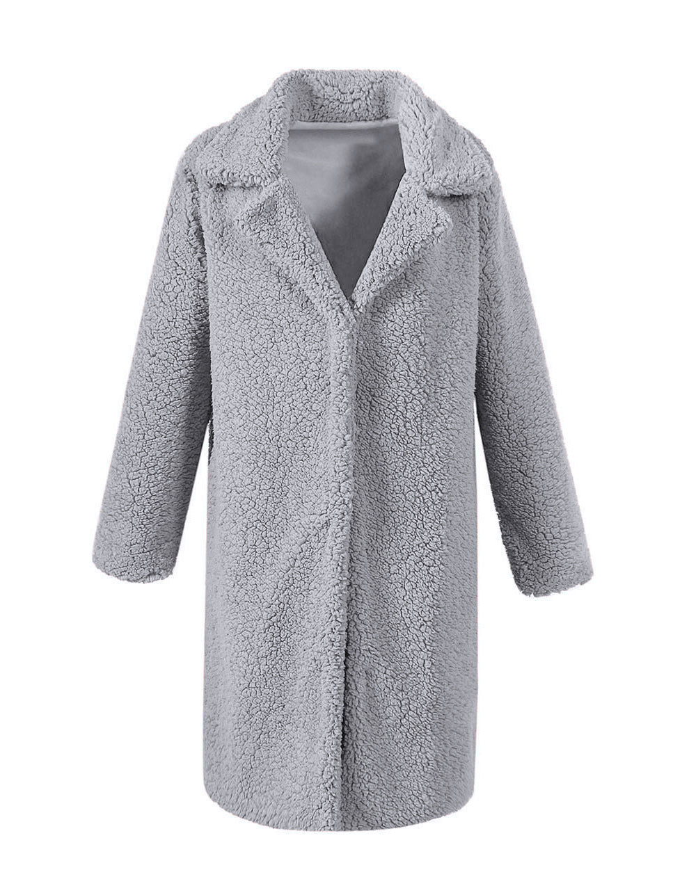 Damen Flauschiger Langmantel mit oversized Schnitt Amawinc