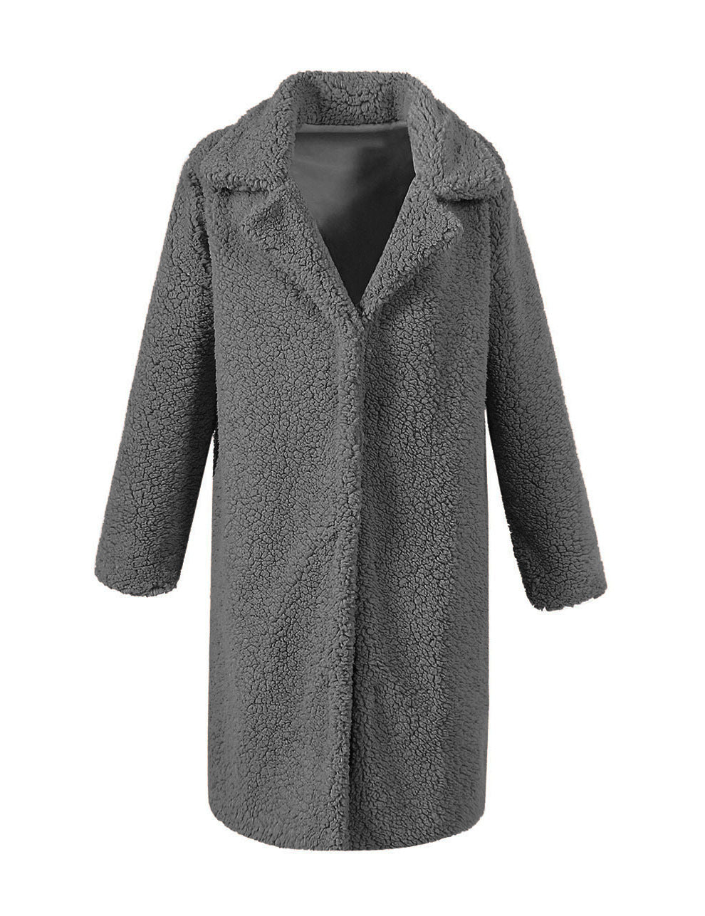Damen Flauschiger Langmantel mit oversized Schnitt Amawinc