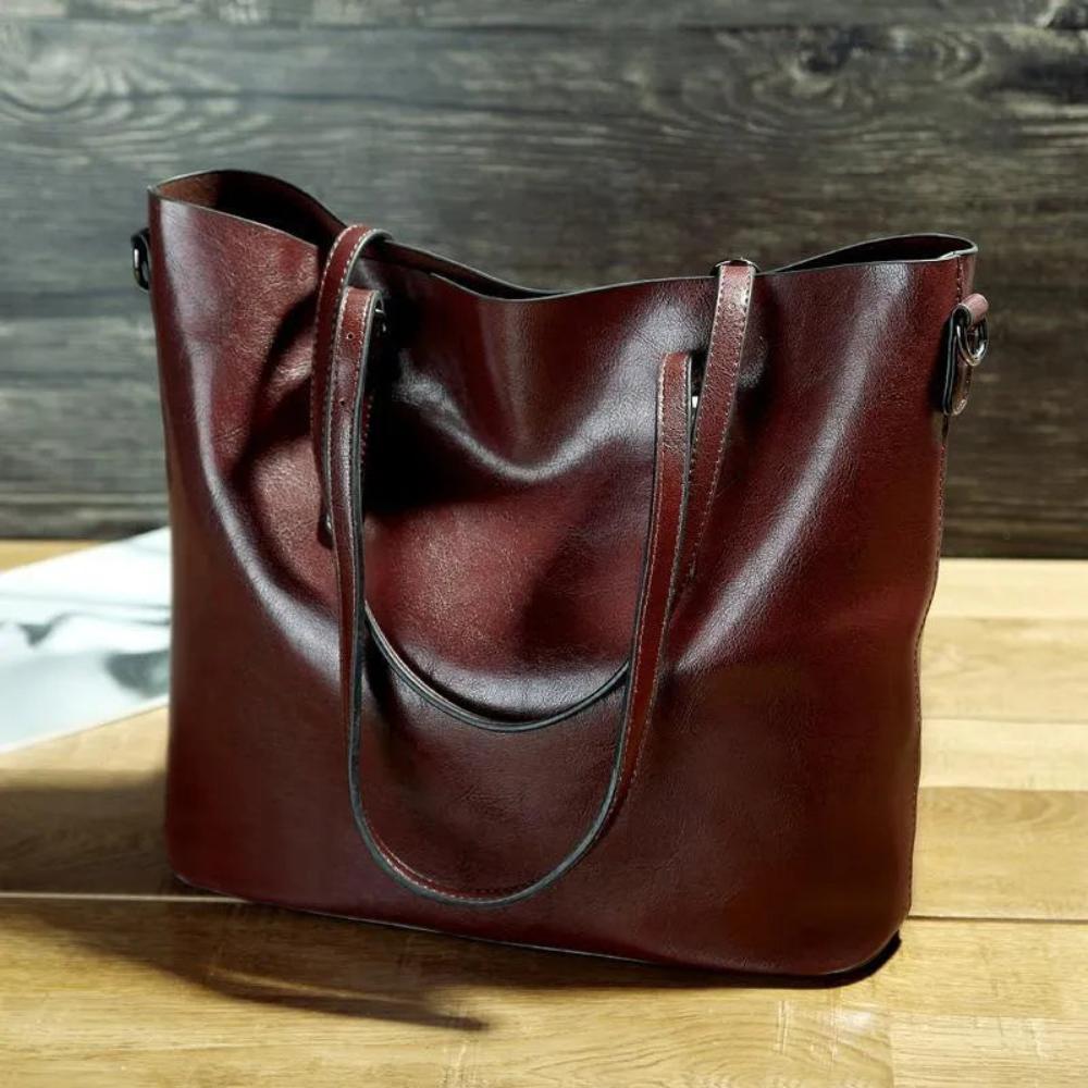 Amawinc Sac Tote Kathy En Cuir Végan PU Durable Avec Design Seau Spacieux Et Options De Porte Polyvalentes