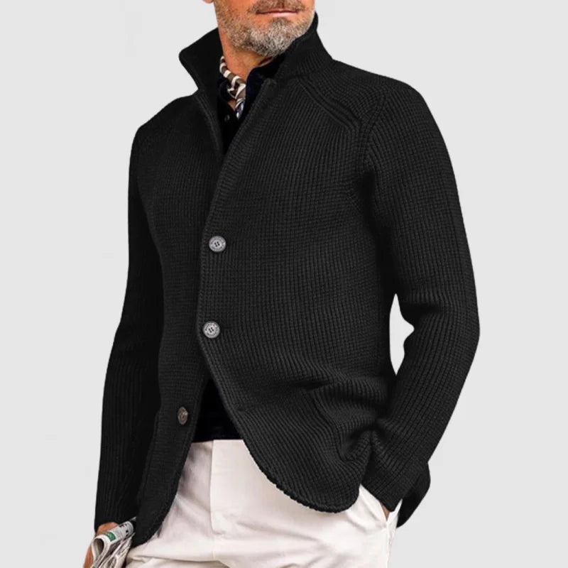 Cardigan En Maille Bleu Marine Pour Homme Amawinc À Boutons Confort Chaleur Et Style Nordique