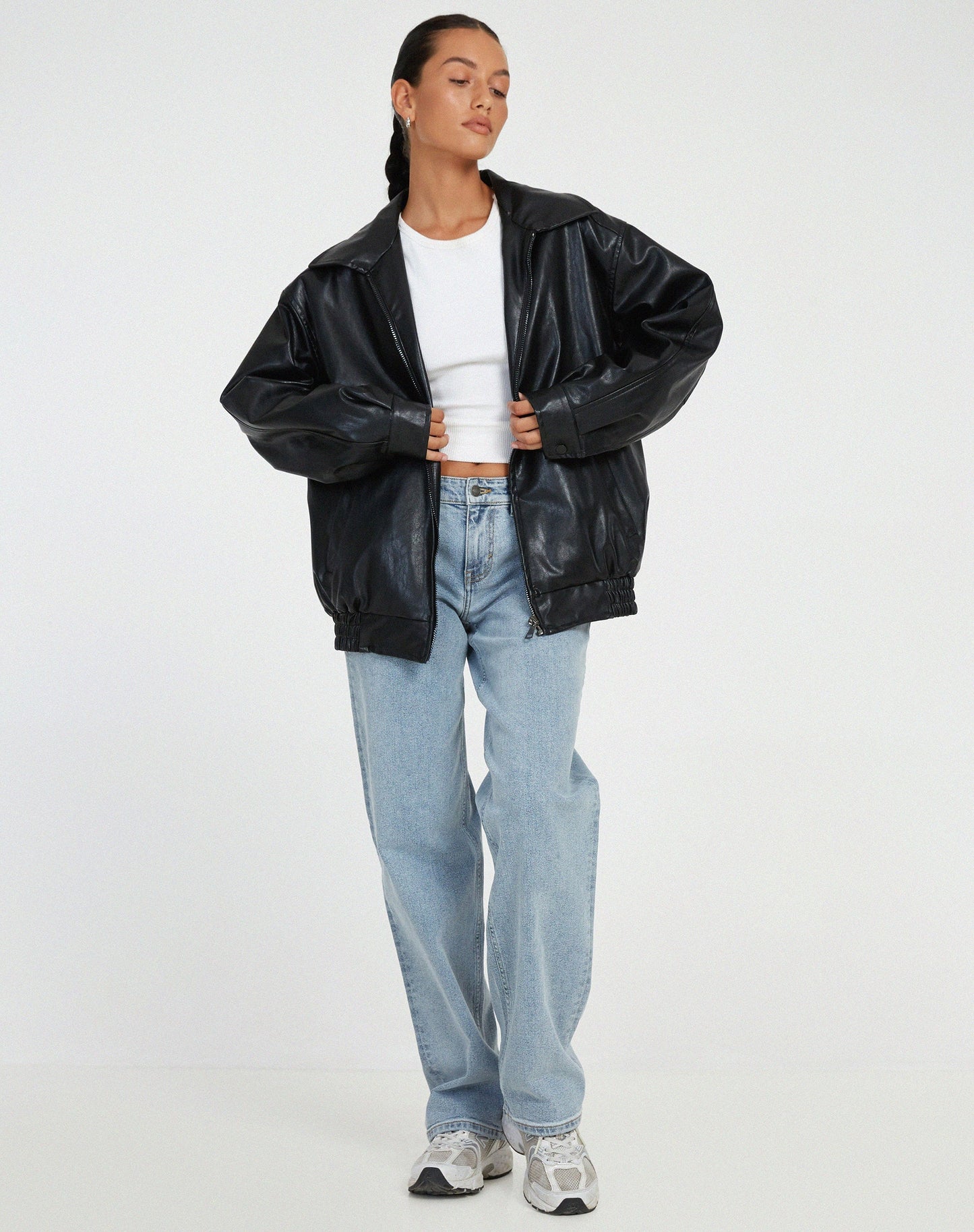Veste Bomber En Cuir Oversize Pour Femmes Ruby Élégante Et Décontractée Pour Un Style Moderne