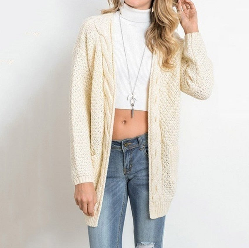 Damen Strickjacke in offener Form mit oversized Schnitt Amawinc