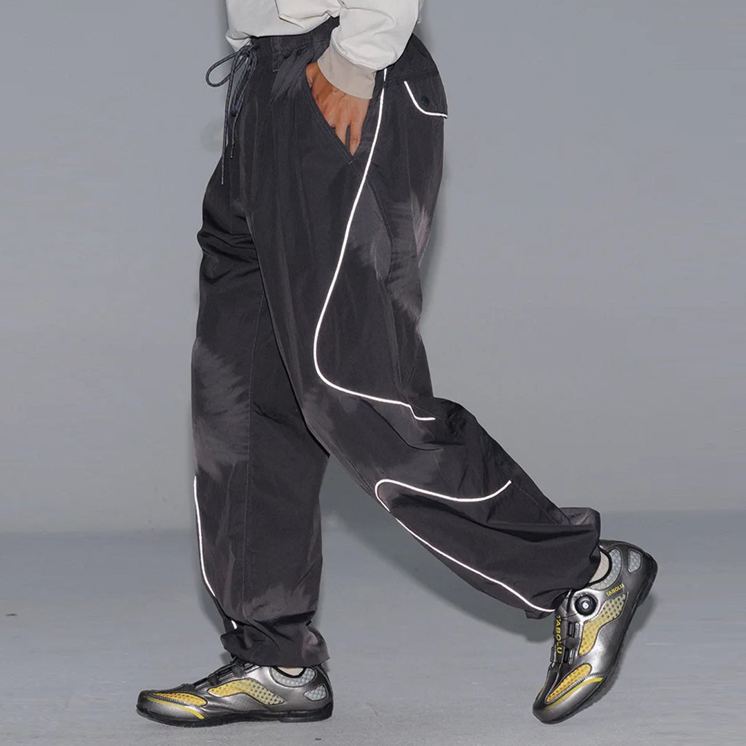 Pantalon Strata Réfléchissant En Nylon À Séchage Rapide Avec Bandes Réfléchissantes Taille Élastique Coupe Décontractée