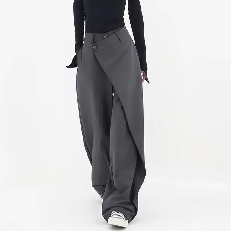 Pantalon Vastrel Wrap À Lignes Architecturales Et Drapé Asymétrique À Jambe Large Pour Style Urbain