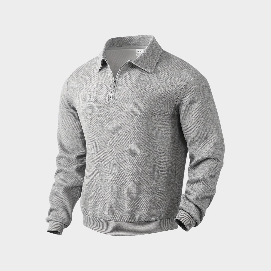Vince Homme Sweatshirt Pull Demi Zip À Maille Texturée Design Moderne Confort Contemporain