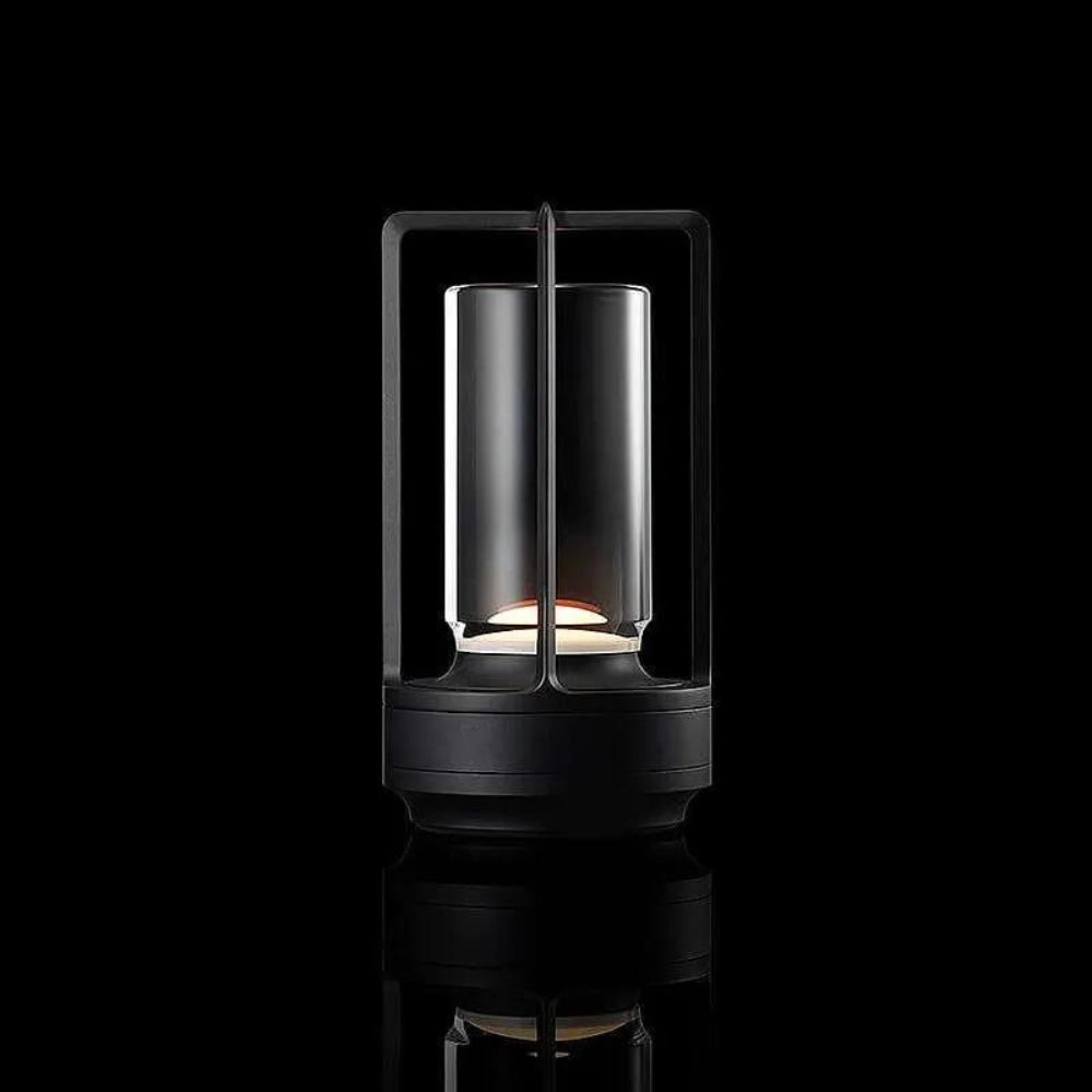 Lanterne De Table Au Cadre Métallique Nordique Avec Cage En Verre Pour Lumière Ambiante