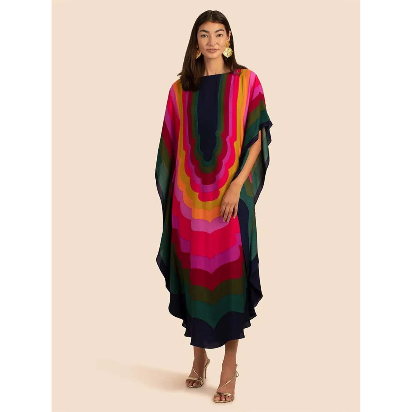 Amawinc Kaftan Femme Décontracté Col En V Plage Léger Et Aérien Vêtement De Plage