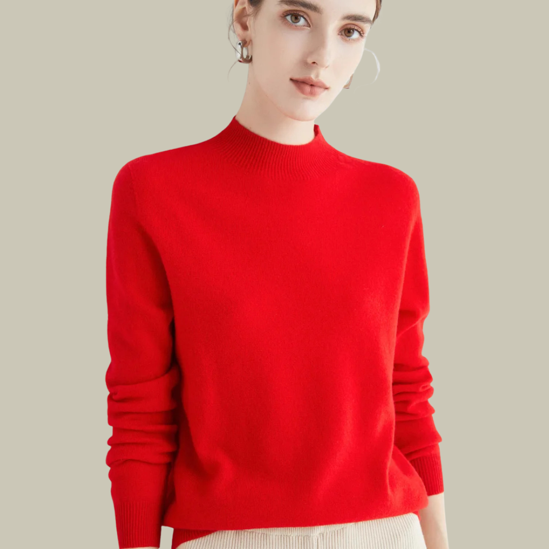 Ivy Pull Femme Col Haut Ajusté En Laine Mérinos Premium Pour Bureau Et Week End Chic