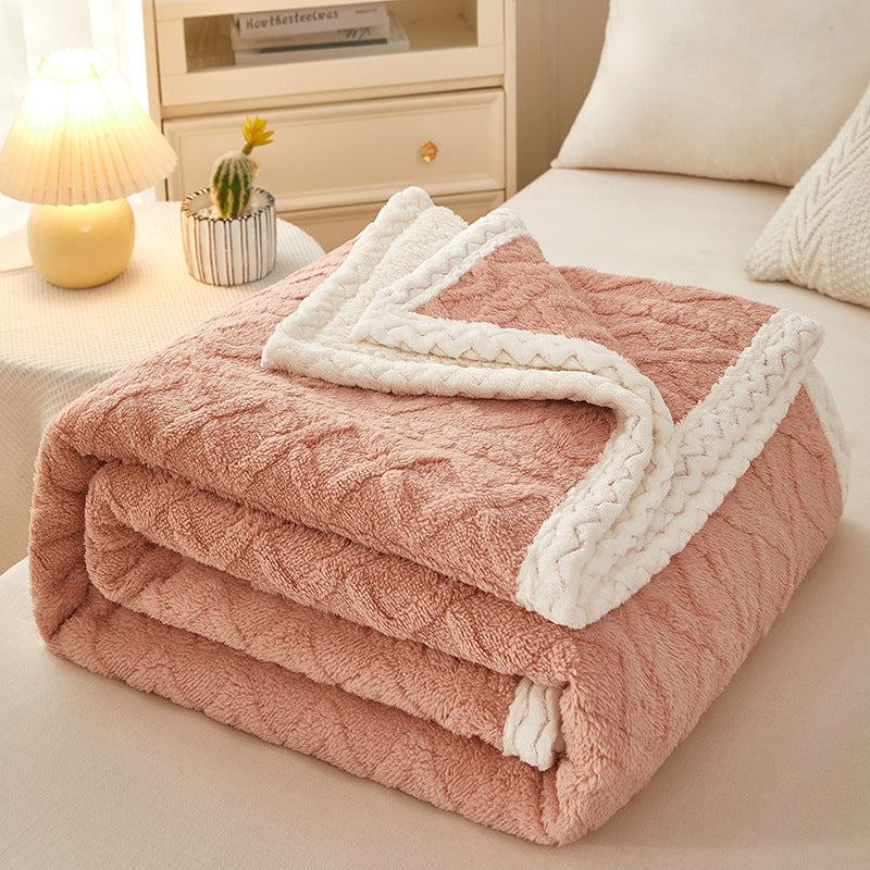 Couverture Polaire Sherpa Avec Design Texturé Réversible Deux Textures Pour Un Confort Doublé