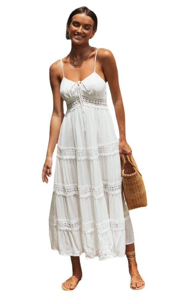 Boho-Kleid von Fudus mit Spitze und ausgestelltem Rock