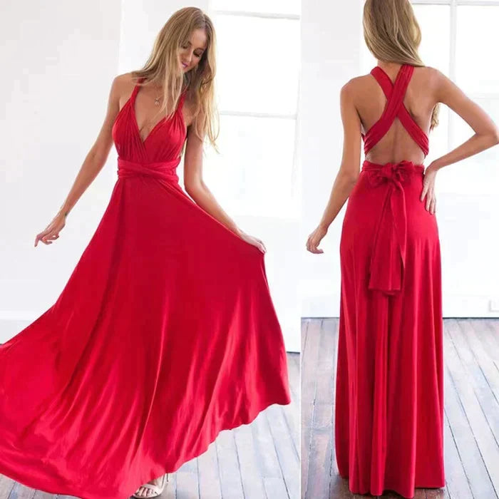 Wickelkleid mit Riemen aus elastischem Stoff - Kuzan