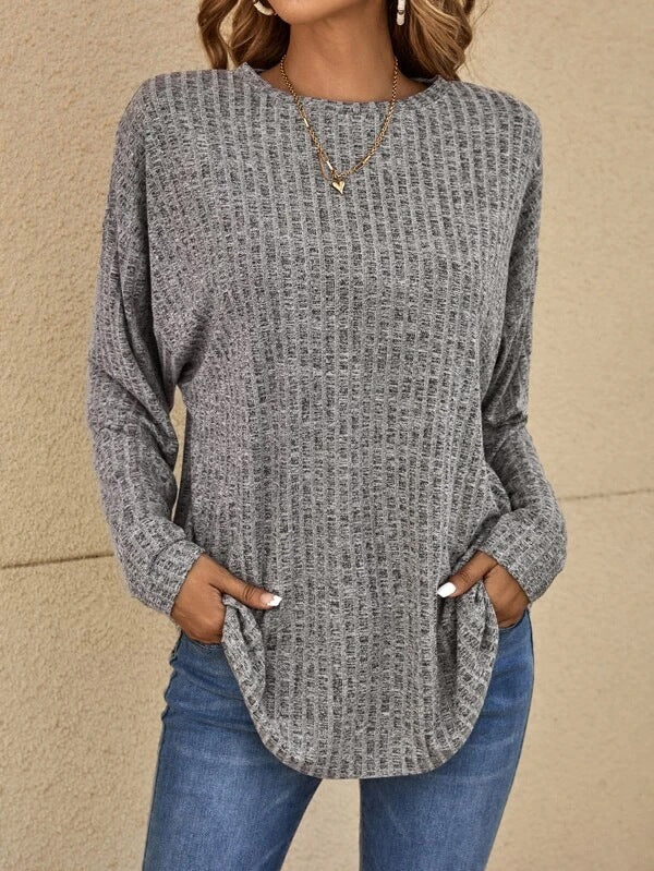 Pull Femme Décontracté en Maille Douce Texture Côtelée Manches Longues Nordisk-Flair