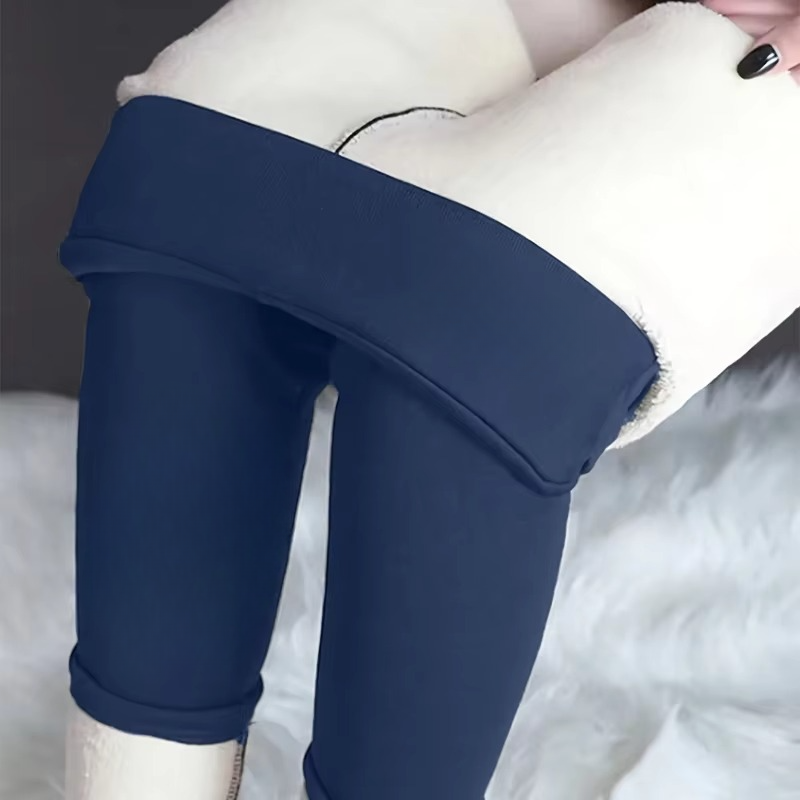 Leggings Thermiques Doublés Sherpa Taille Haute Avec Contrôle Du Ventre Pour Course Hivernale Et Temps Froid