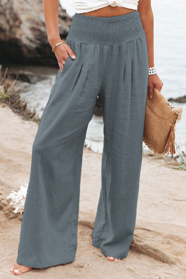 Mia Pantalon Femme À Jambes Larges Pour Vacances Décontractées Plage Confort Élégance
