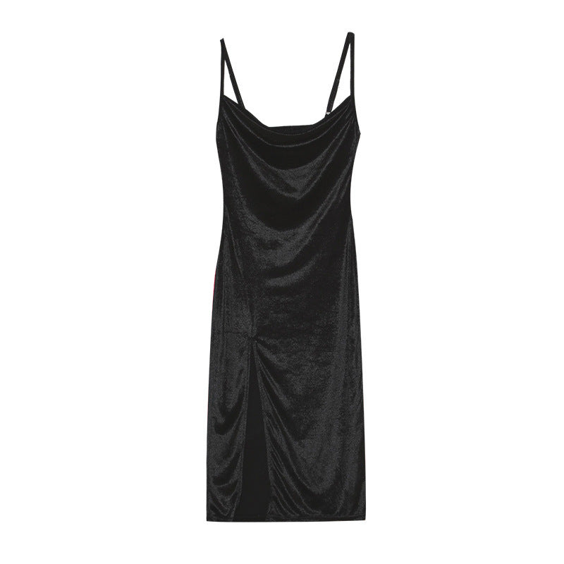 Victorias Elegantes Damenkleid mit Schlitz und Trägern