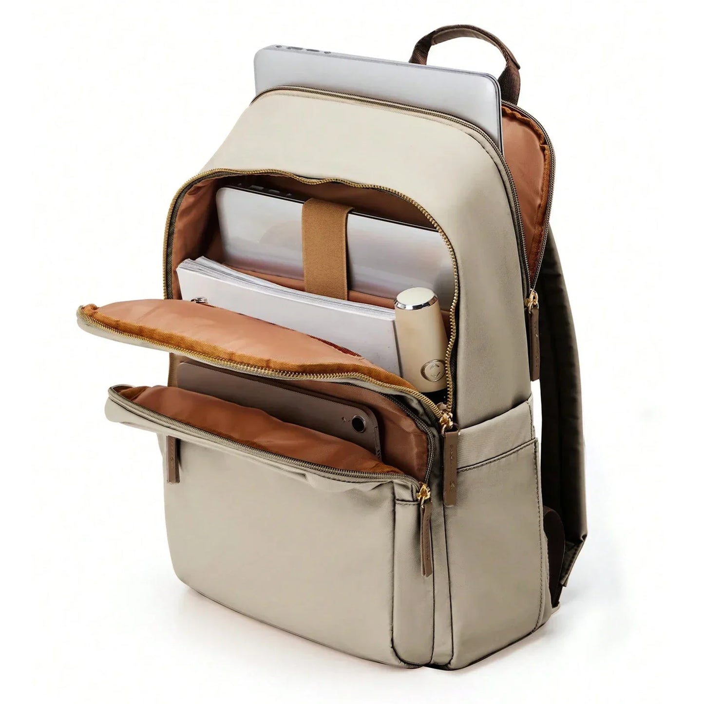 Sac À Dos Cambridge Court Amawinc Résistant À L Eau Avec Compartiment Pour Ordinateur Portable Et Ferrures Dorées