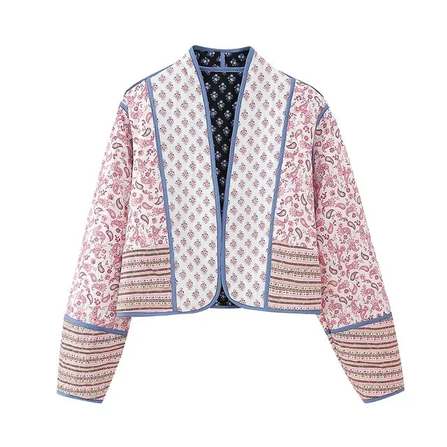Alisha Damenjacke im Vintage-Patchwork-Stil