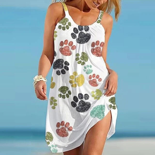 Kleid für Damen mit Pfotenabdrücken