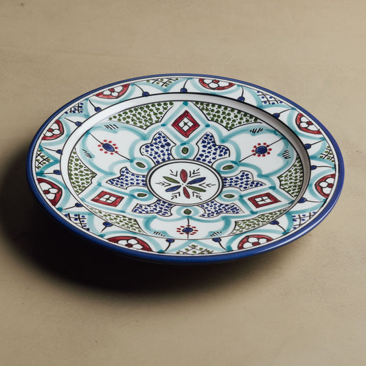 Fez Dinner Plate Blue Green - Moroccan Dinnerware - Amawinc