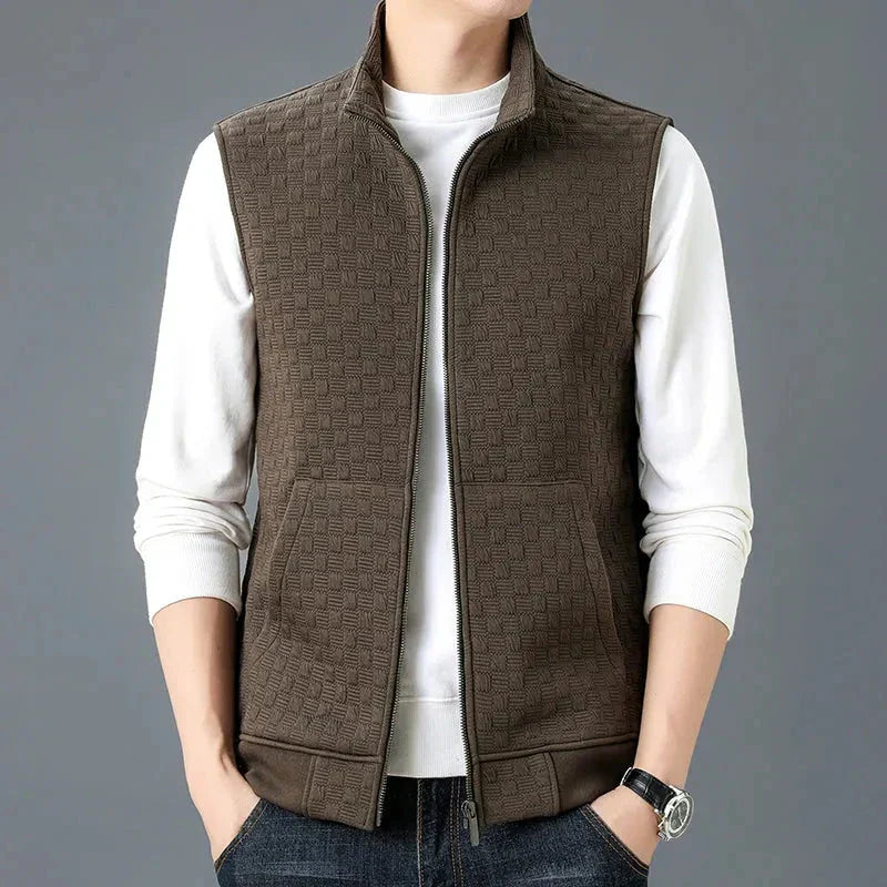 Aldrin Gilet Zippé En Molleton Coton Tricoté Avec Poches Profondes Et Silhouette Épurée