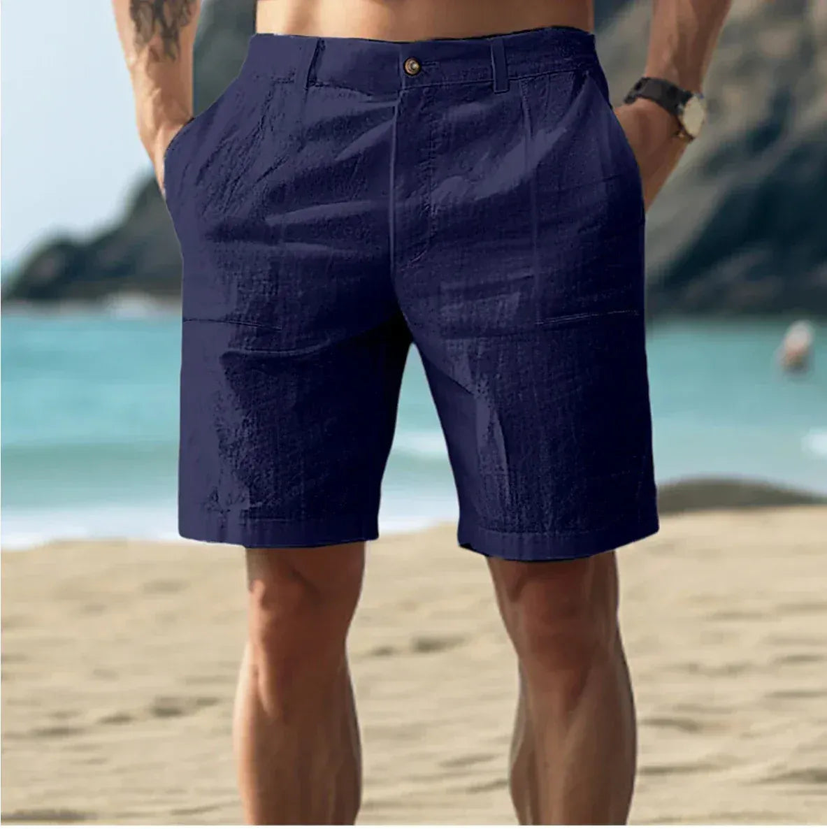 Shorts Décontractés En Lin Pour Homme Amawinc Été Confort Léger Respirant Et Style